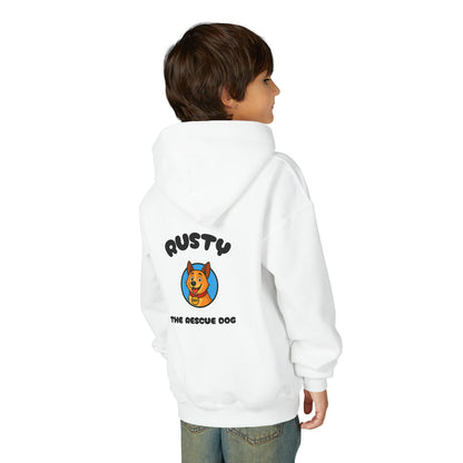Youth Hooded Sweatshirt | Rusty the Rescue Dog