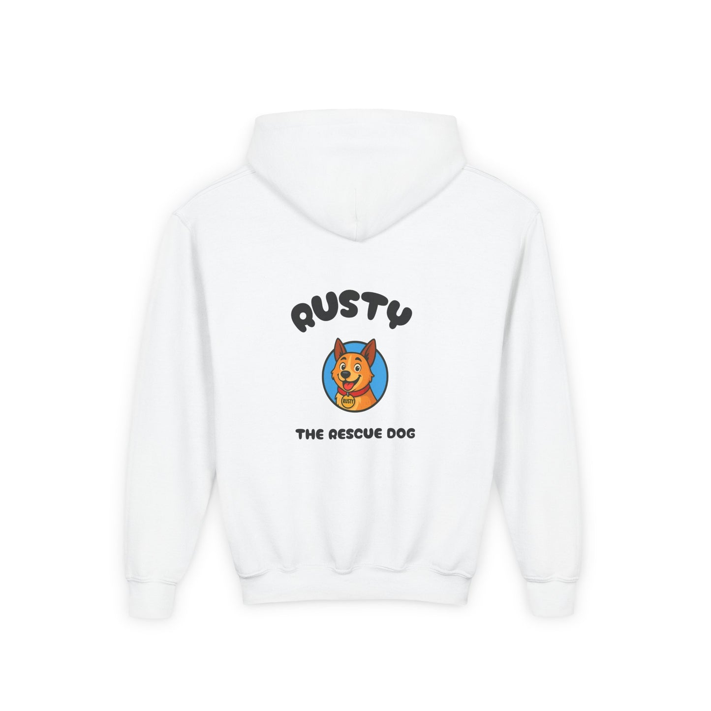 Youth Hooded Sweatshirt | Rusty the Rescue Dog